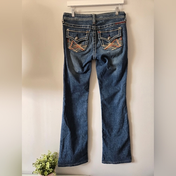 ARIAT "RUBY" Bootcut Flare Dark Wash Mid Rise Blue Jeans . 27L - Picture 5 of 16